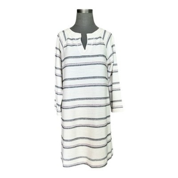 Lilla P Dresses & Skirts - Lilla P Split Neck Knee Length Dress Raglan Sleeve Textured Size M NWT